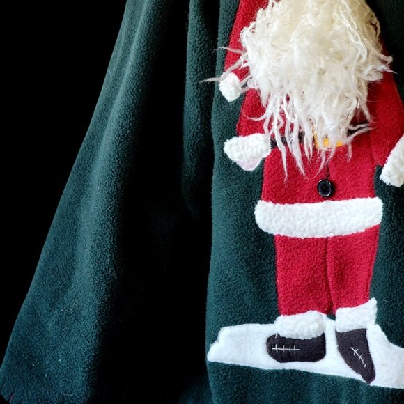 VTG Take Two Clothing Co. Christmas Fleece Jacket W/ Santa & Reindeer Applique - Picture 2 of 16